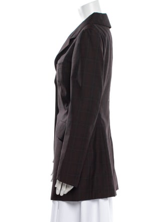 Dries Van Noten Wool Plaid Print Blazer