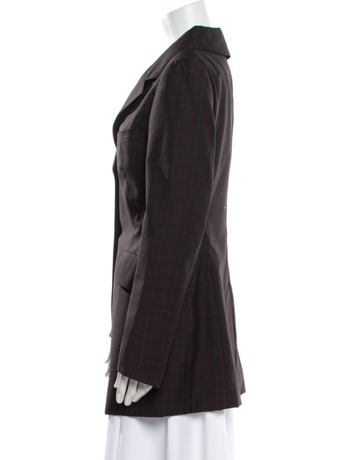 Dries Van Noten Wool Plaid Print Blazer