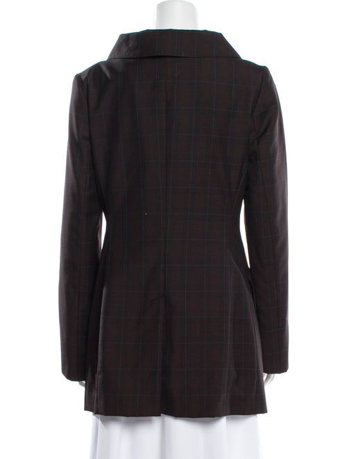 Dries Van Noten Wool Plaid Print Blazer