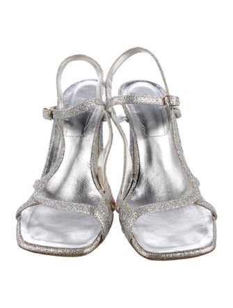 Dries Van Noten Glitter T-Strap Sandals