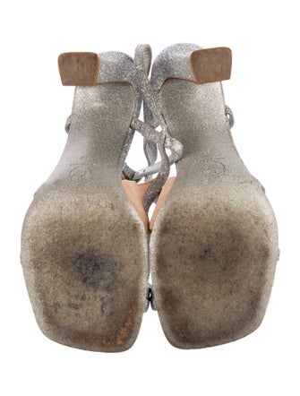 Dries Van Noten Glitter T-Strap Sandals