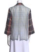 Dries Van Noten Plaid Print Three-Quarter Sleeve Button-Up Top
