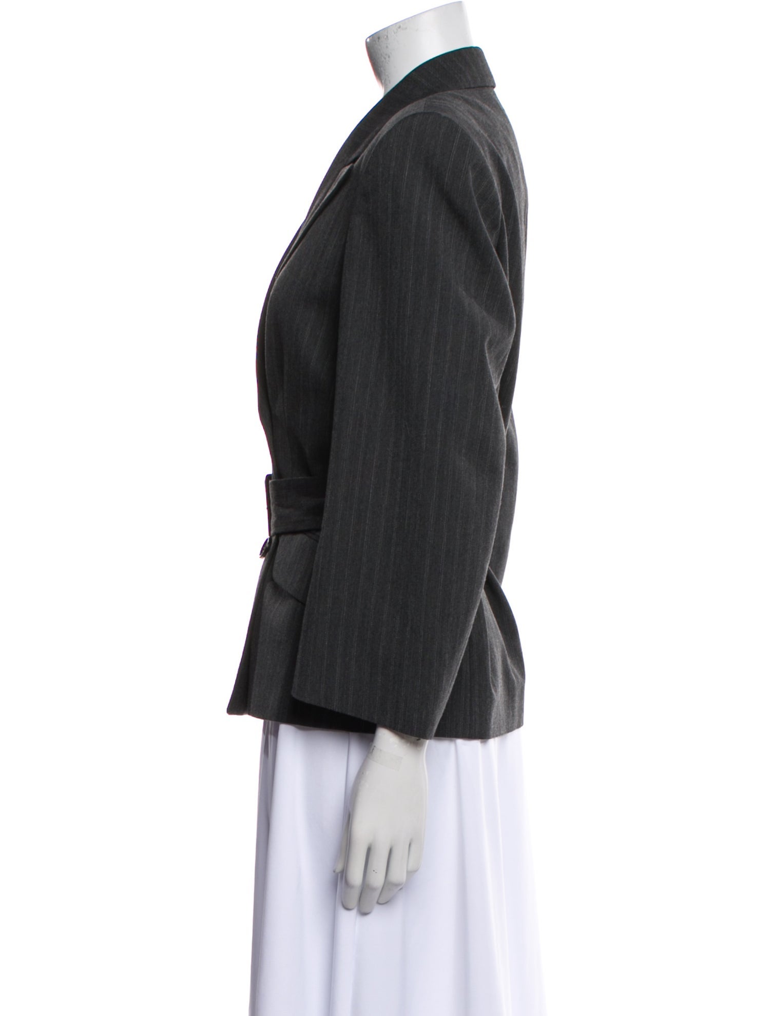 Delada Wool Striped Blazer w/ Tags - Black Jackets, Clothing