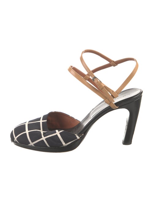 Dries Van Noten Leather Printed T-Strap Pumps