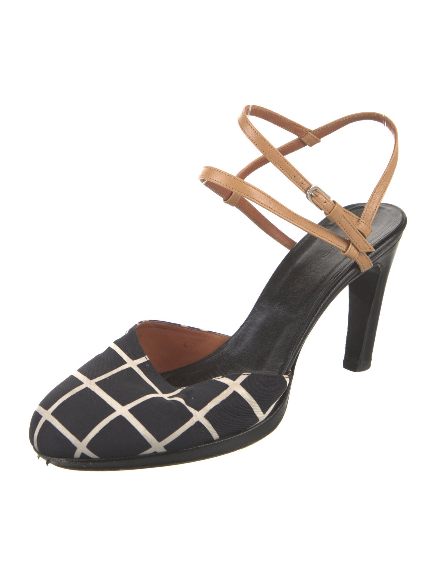 Dries Van Noten Leather Printed T-Strap Pumps