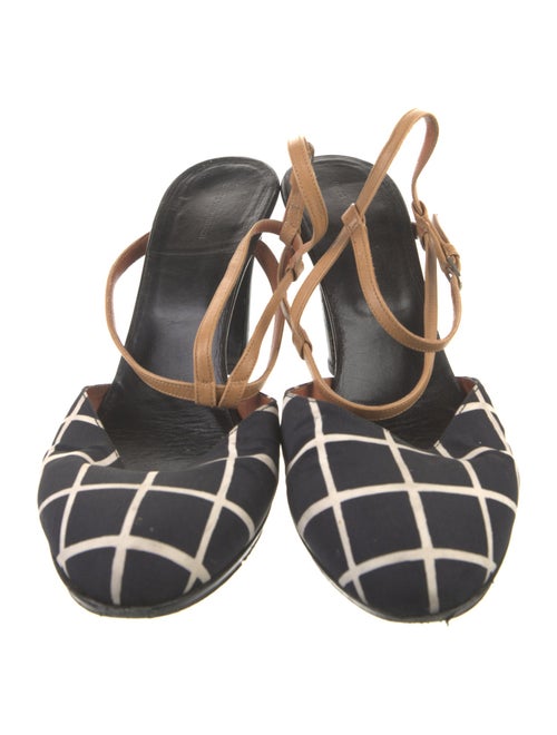 Dries Van Noten Leather Printed T-Strap Pumps