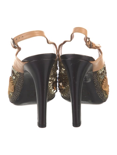 Dries Van Noten Sequins Printed Slingback Pumps