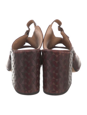 Dries Van Noten Leather Printed Slides