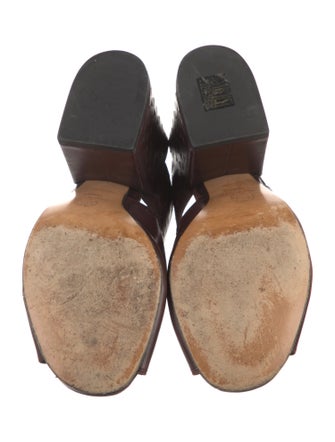 Dries Van Noten Leather Printed Slides