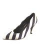 Dries Van Noten Satin Printed D'Orsay Pumps