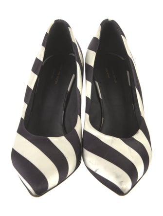 Dries Van Noten Satin Printed D'Orsay Pumps