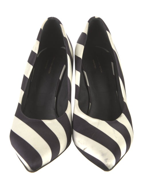Dries Van Noten Satin Printed D'Orsay Pumps