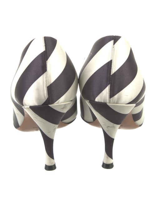 Dries Van Noten Satin Printed D'Orsay Pumps