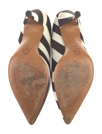 Dries Van Noten Satin Printed D'Orsay Pumps