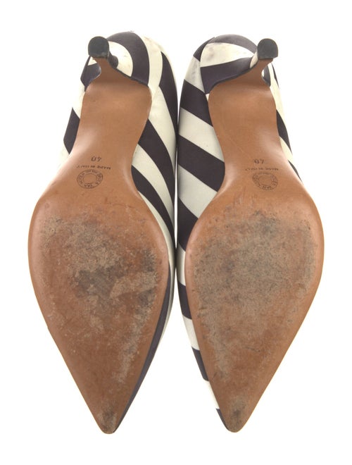 Dries Van Noten Satin Printed D'Orsay Pumps