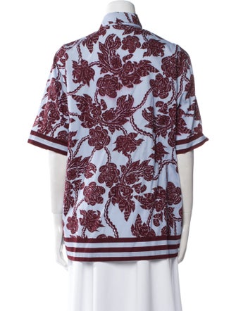 Dries Van Noten Paisley Print Short Sleeve Button-Up Top