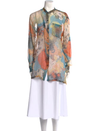 Dries Van Noten Printed Long Sleeve Tunic
