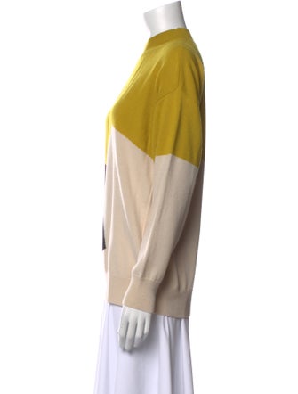 Dries Van Noten Merino Wool Colorblock Pattern Sweater