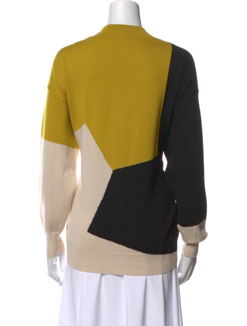 Dries Van Noten Merino Wool Colorblock Pattern Sweater