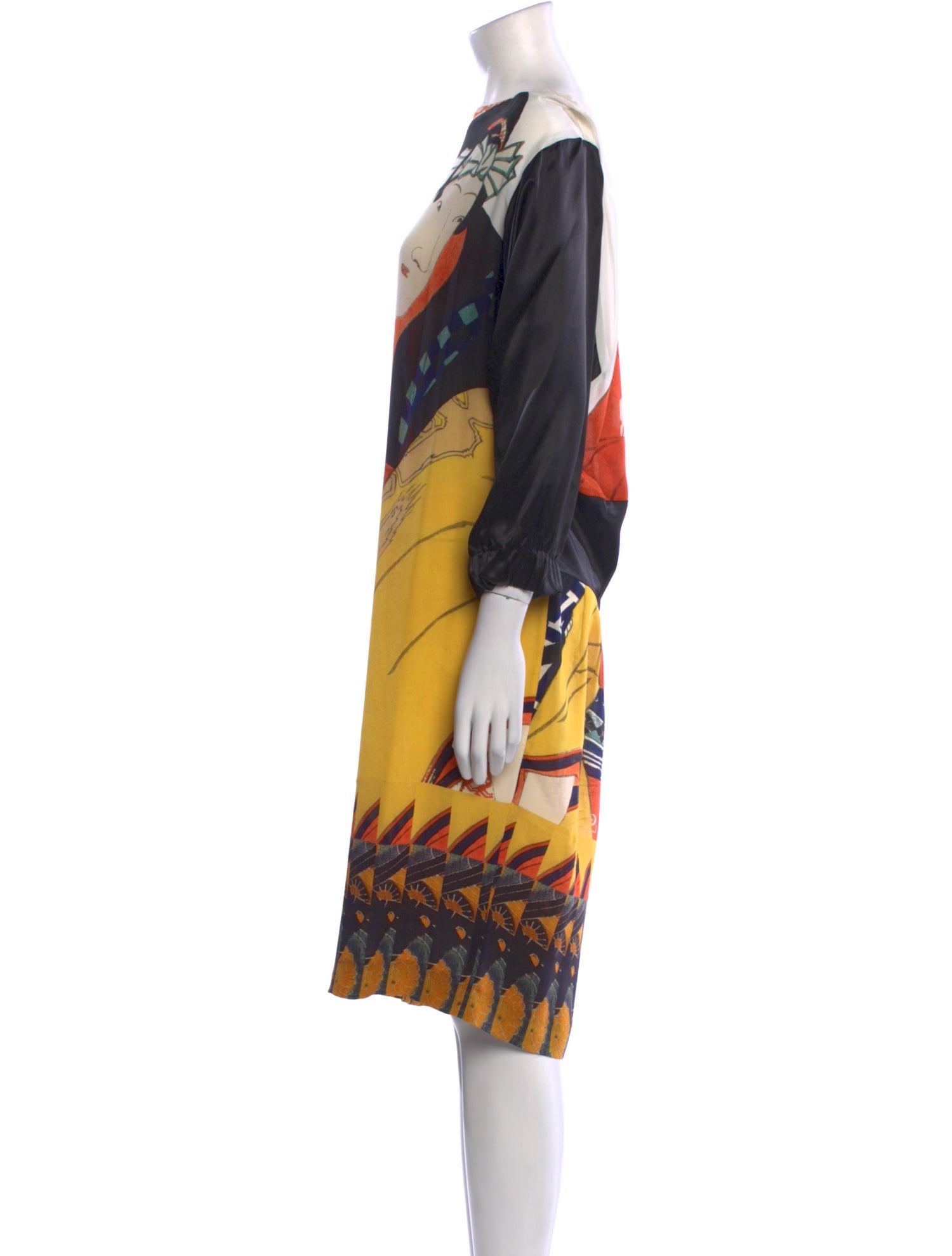 Dries Van Noten Silk Knee-Length Dress