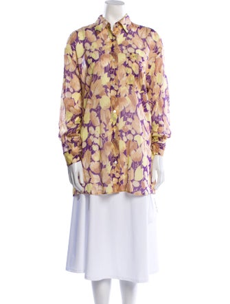 Dries Van Noten Floral Print Long Sleeve Tunic