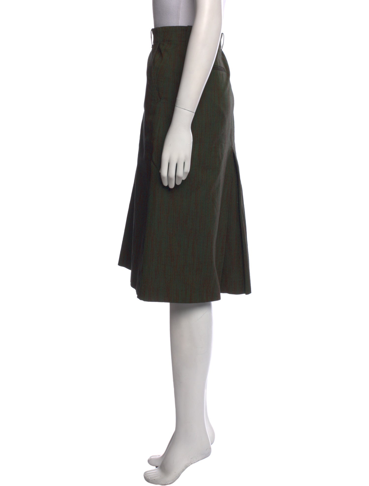 Dries Van Noten Pleated Accents Knee-Length Skirt w/ Tags