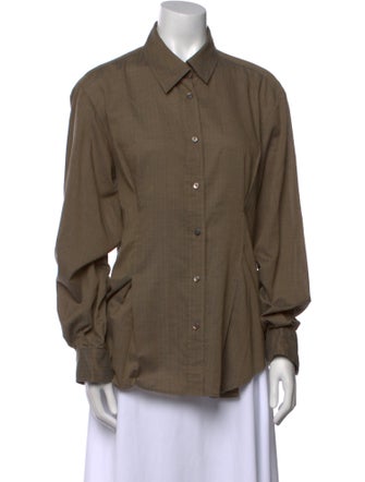 Dries Van Noten Long Sleeve Button-Up Top