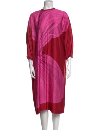 Dries Van Noten Crew Neck Midi Length Dress