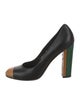 Dries Van Noten Leather Colorblock Pattern Pumps