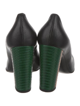 Dries Van Noten Leather Colorblock Pattern Pumps