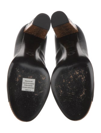 Dries Van Noten Leather Colorblock Pattern Pumps