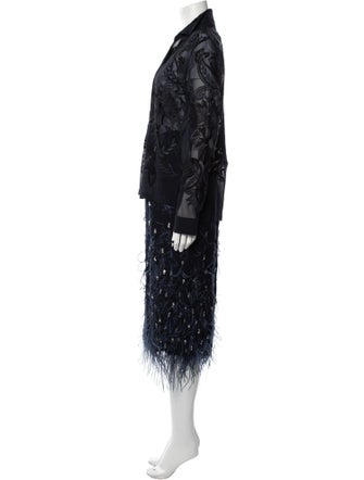 Dries Van Noten Silk Lace Pattern Skirt Set