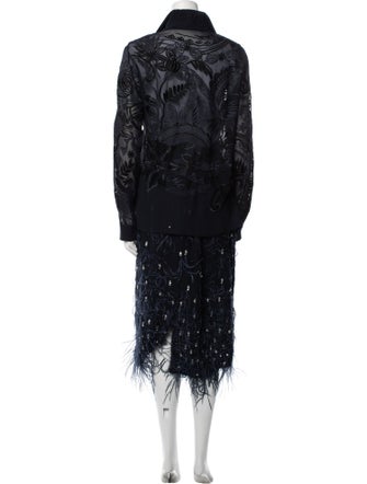 Dries Van Noten Silk Lace Pattern Skirt Set