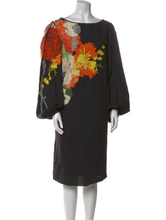 Dries Van Noten Floral Print Midi Length Dress