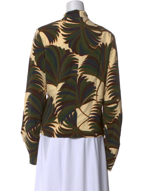 Dries Van Noten Floral Print Mock Neck Blouse