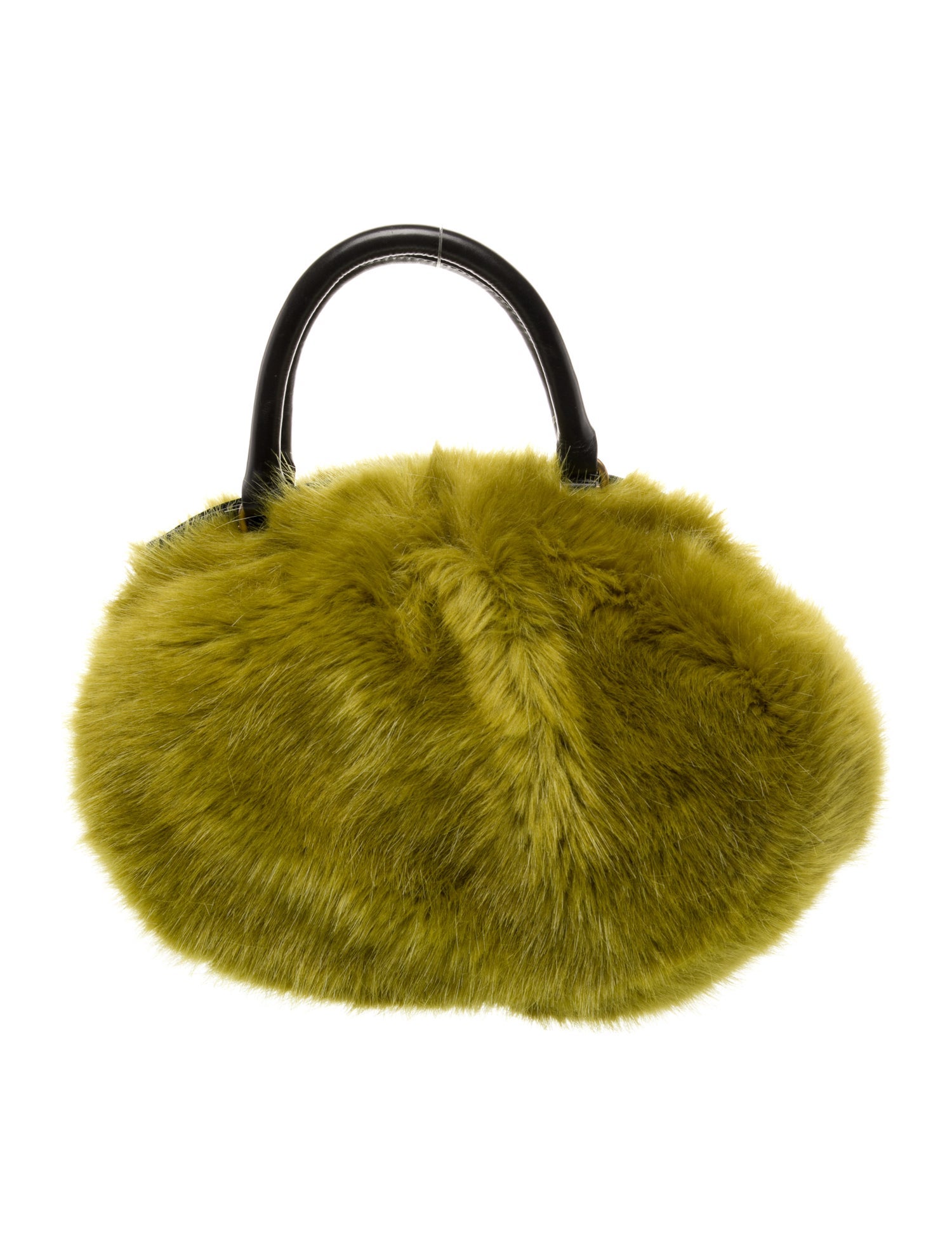 Dries Van Noten Faux Fur Top Handle Bag