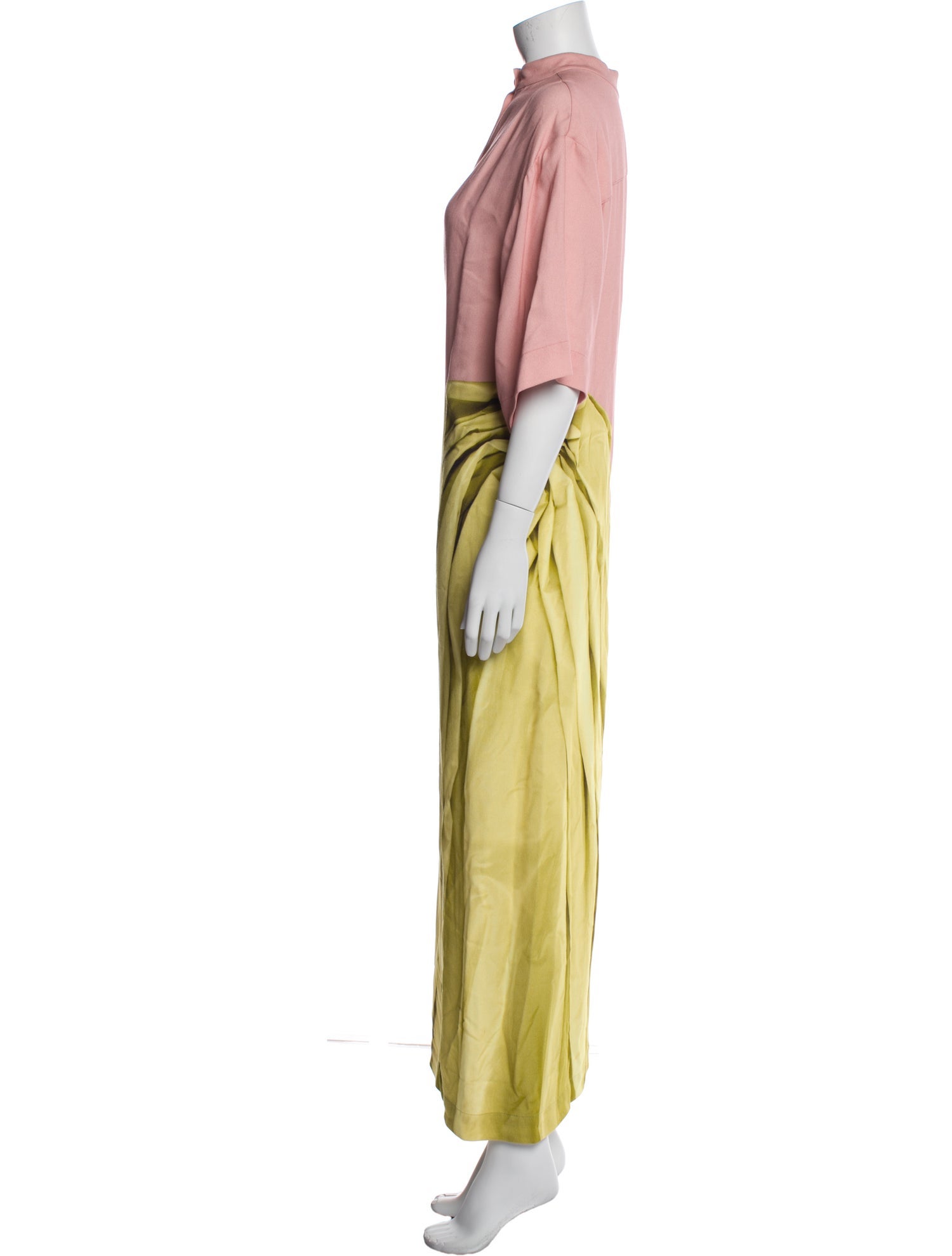 Dries Van Noten Colorblock Pattern Long Dress