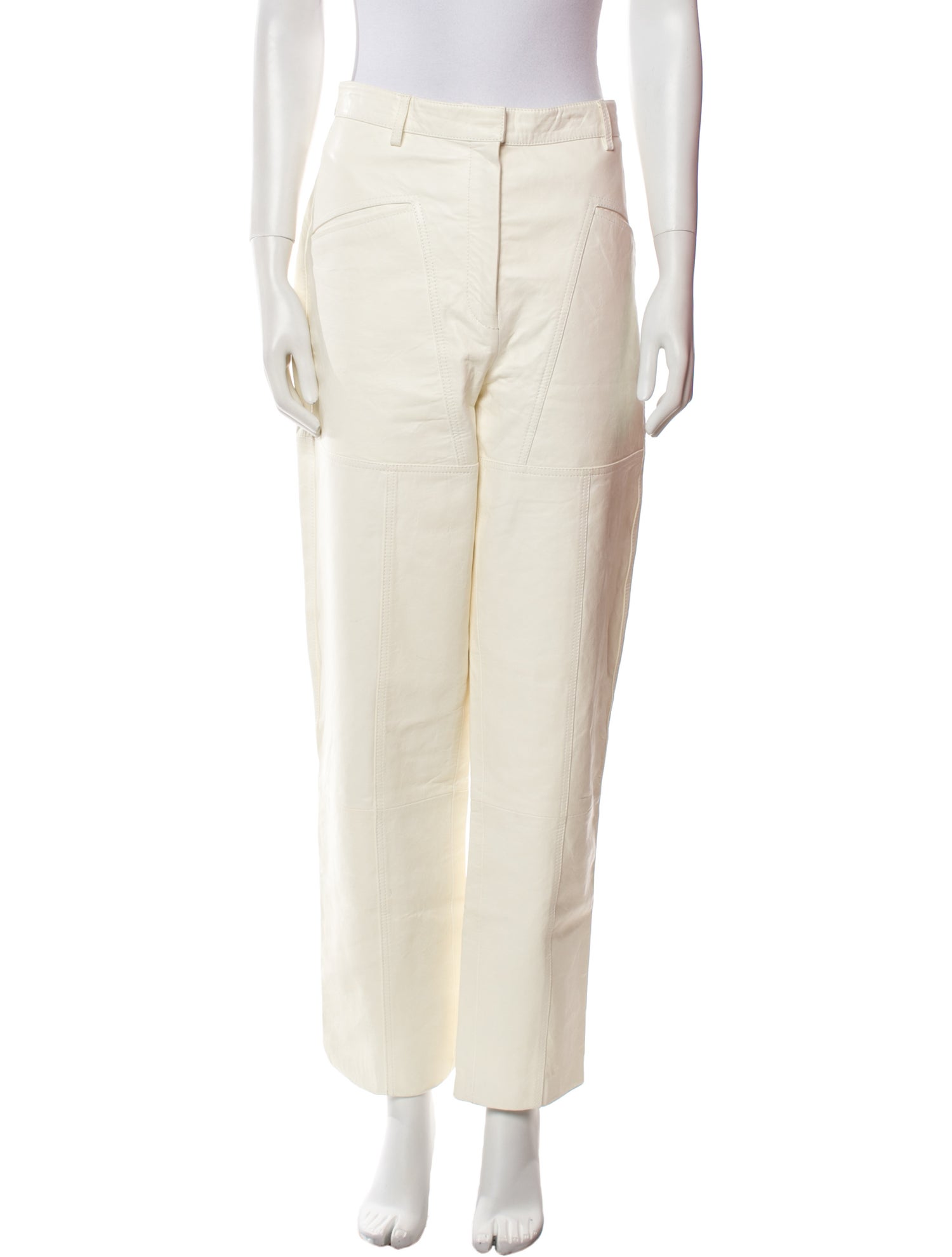 Dries Van Noten Leather Straight Leg Pants