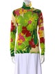 Dries Van Noten Floral Print Turtleneck Sweatshirt