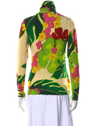 Dries Van Noten Floral Print Turtleneck Sweatshirt