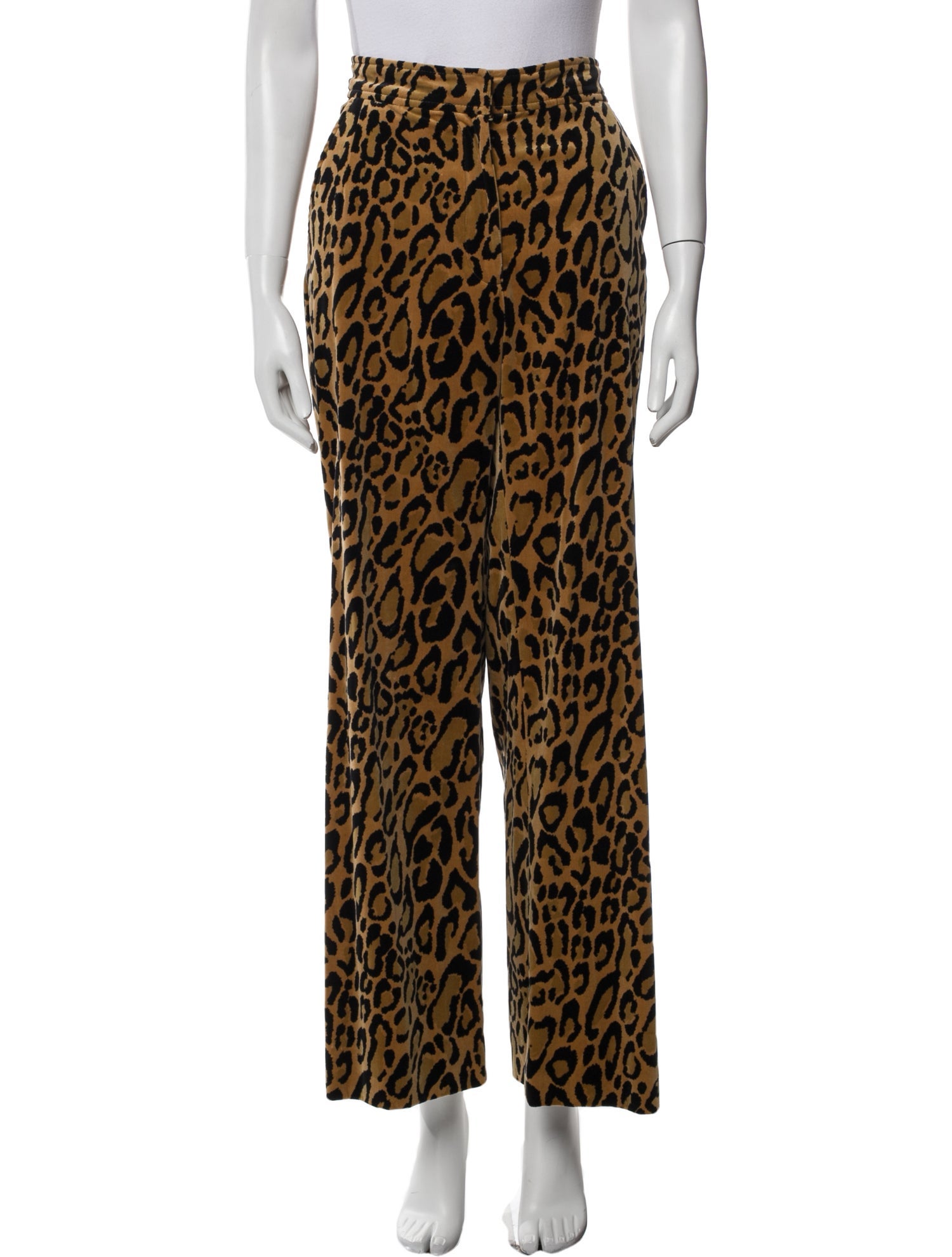 Dries Van Noten Animal Print Wide Leg Pants