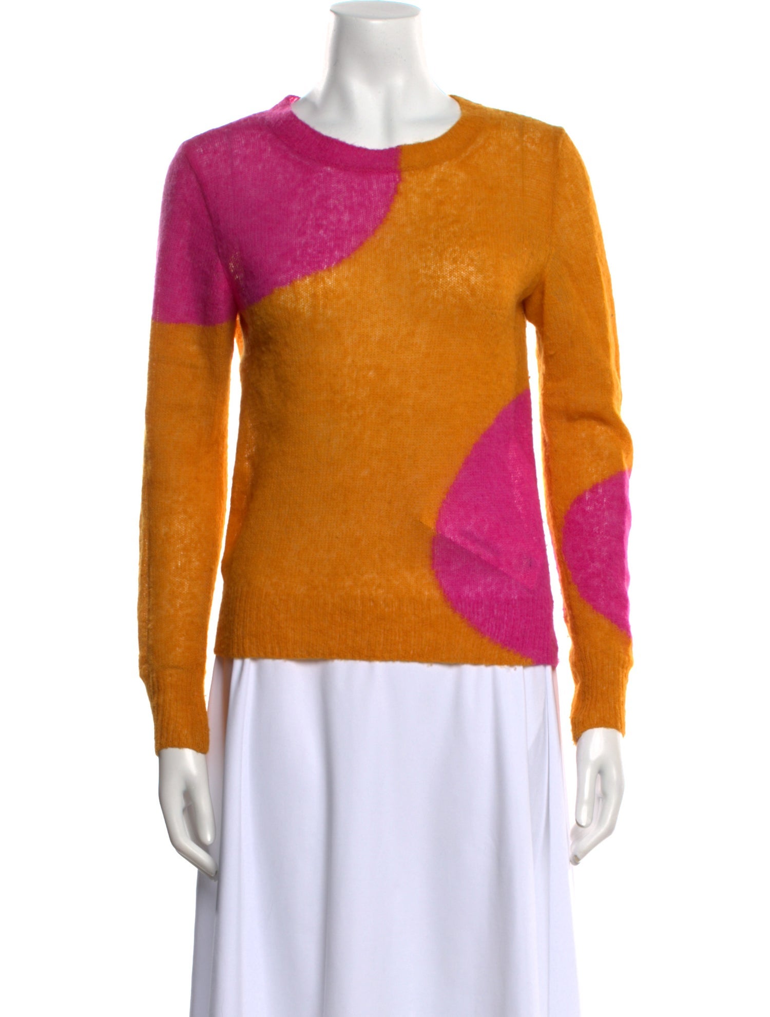 Dries Van Noten Colorblock Pattern Crew Neck Sweater
