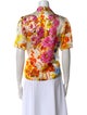 Dries Van Noten Floral Print Short Sleeve Button-Up Top