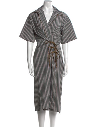 Dries Van Noten Striped Midi Length Dress