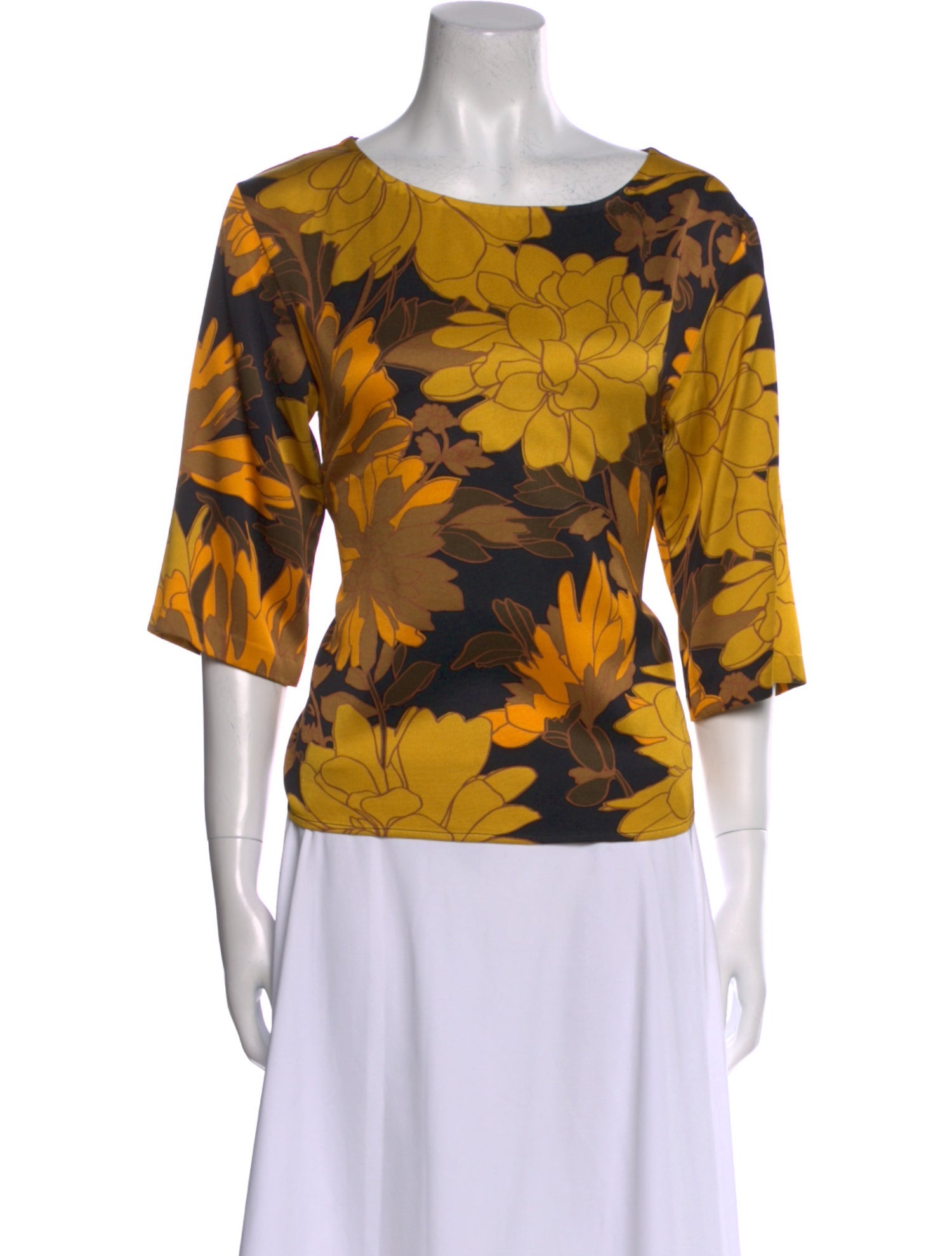 Dries Van Noten Floral Print Bateau Neckline Blouse