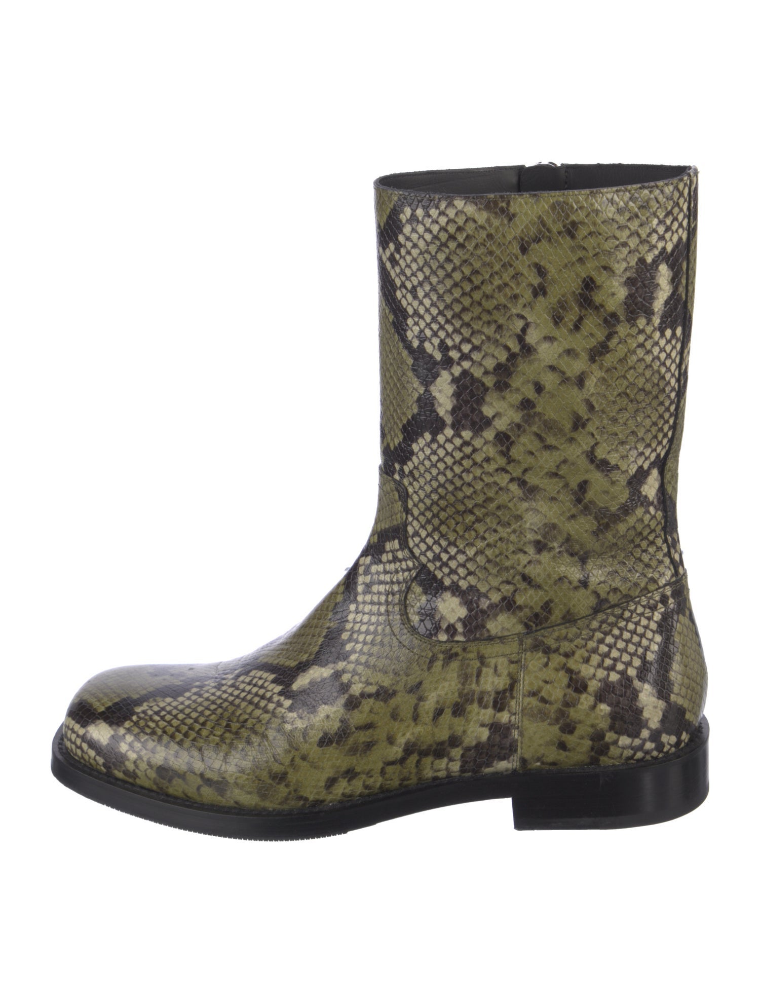Dries Van Noten Embossed Leather Animal Print Boots