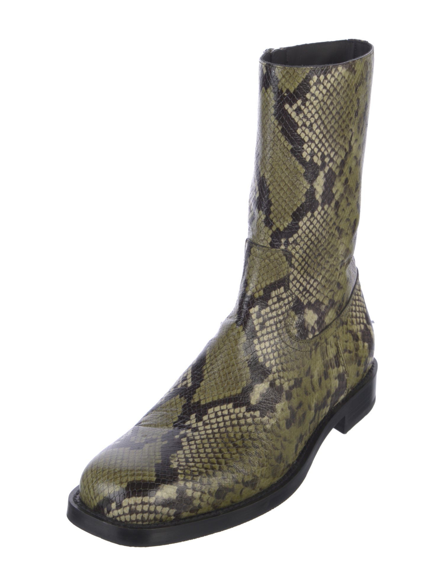 Dries Van Noten Embossed Leather Animal Print Boots