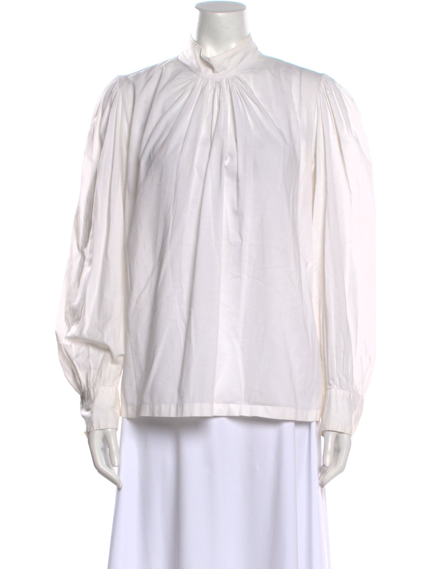 Dries Van Noten Mock Neck Long Sleeve Blouse