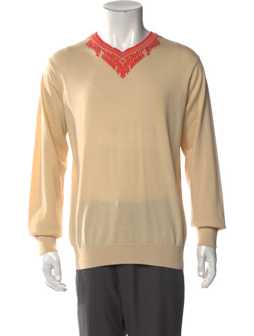 Dries Van Noten Graphic Print V-Neck Pullover