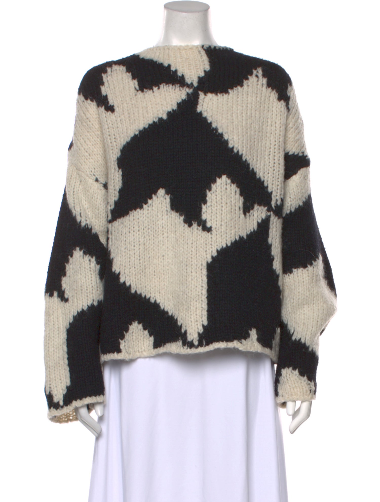 Dries Van Noten Printed Bateau Neckline Sweater